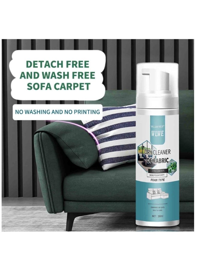 ويليام وير منظف ​​جاف للأقمشة، منظف للأرائك، مزيل للبقع من المراتب الإسفنجية، منظف جاف للسجاد بدون ماء، مزيل للبقع الصعبة، 200 مل - Image 1